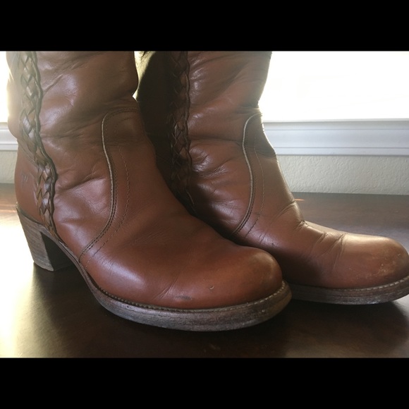 FRYE CAMPUS BOOTS USA MADE VINTAGE LEATHER BROWN!! - Picture 8 of 8